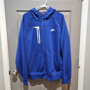 Nike Blue Zip-Up Hoodie Mens